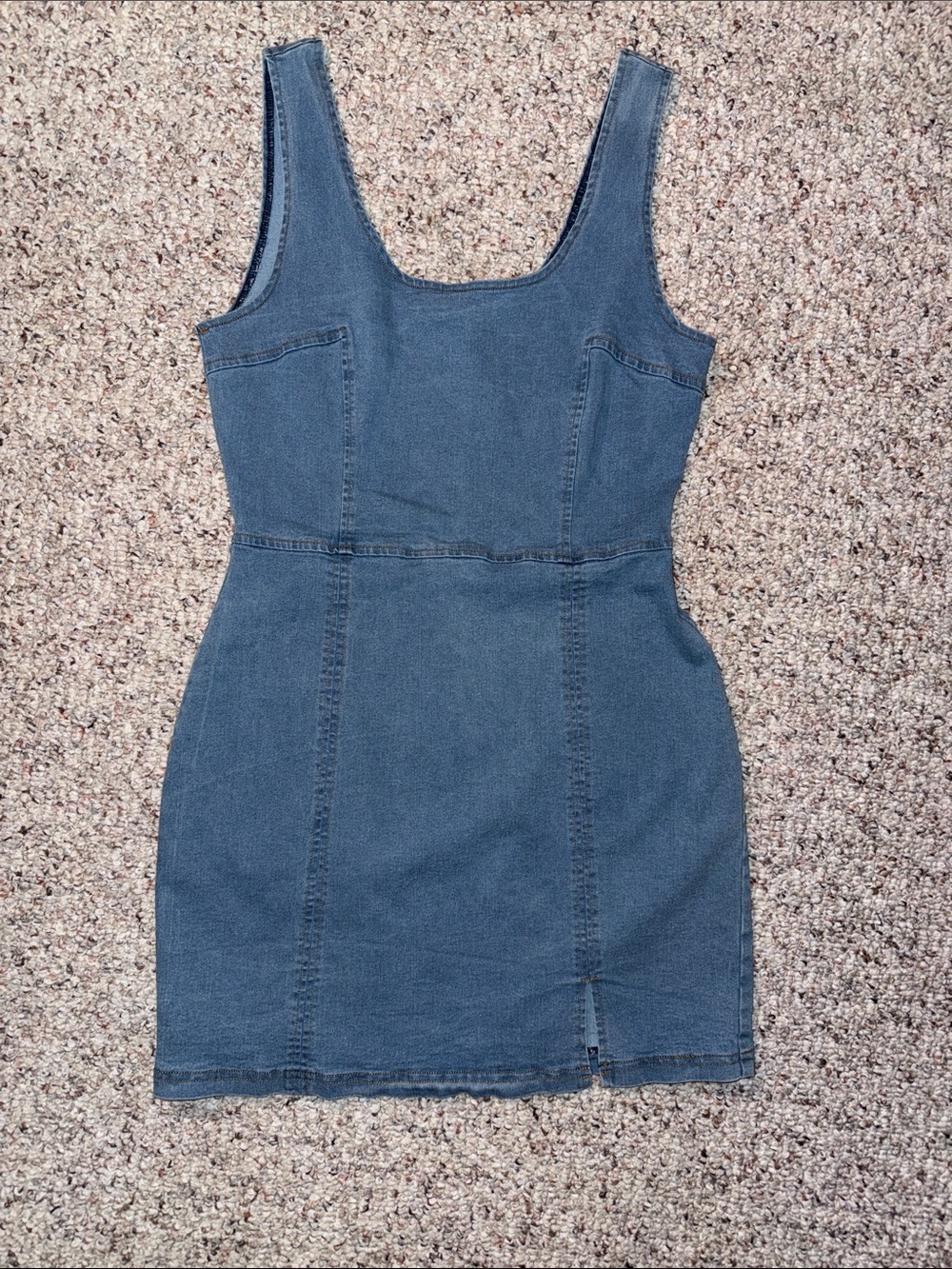 Vici Washed Blue Denim Tank Mini Dress